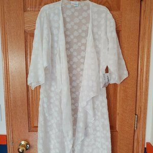 LuLuRoe White "Shirley" Kimono Size Small